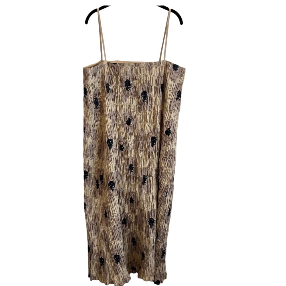 ALPHA60 Floral Crinkle Tank Dress Large